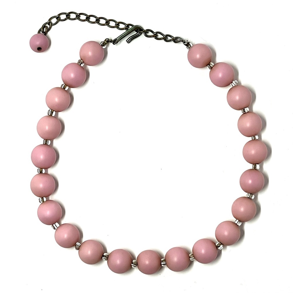 Vintage 50’s 60’s Bubblegum Pink Bead Choker